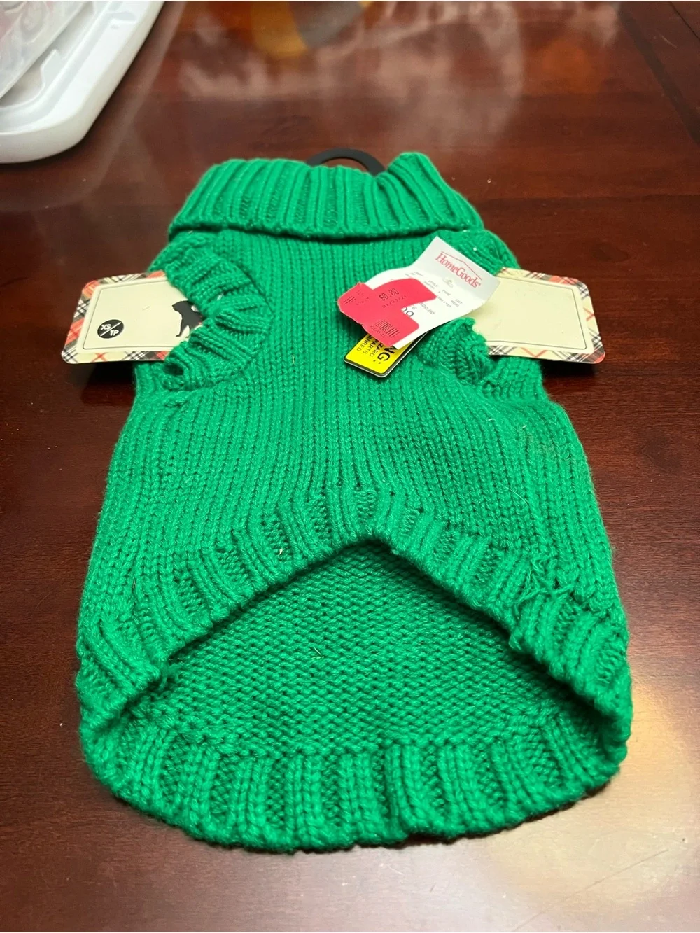 Green Christmas Knit Dog Sweater - Extra Small